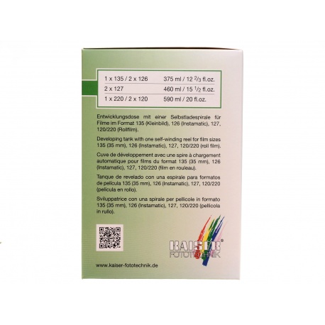 Kaiser Koreks Standard na 2 szpule z 1 szpulą do woływania filmów