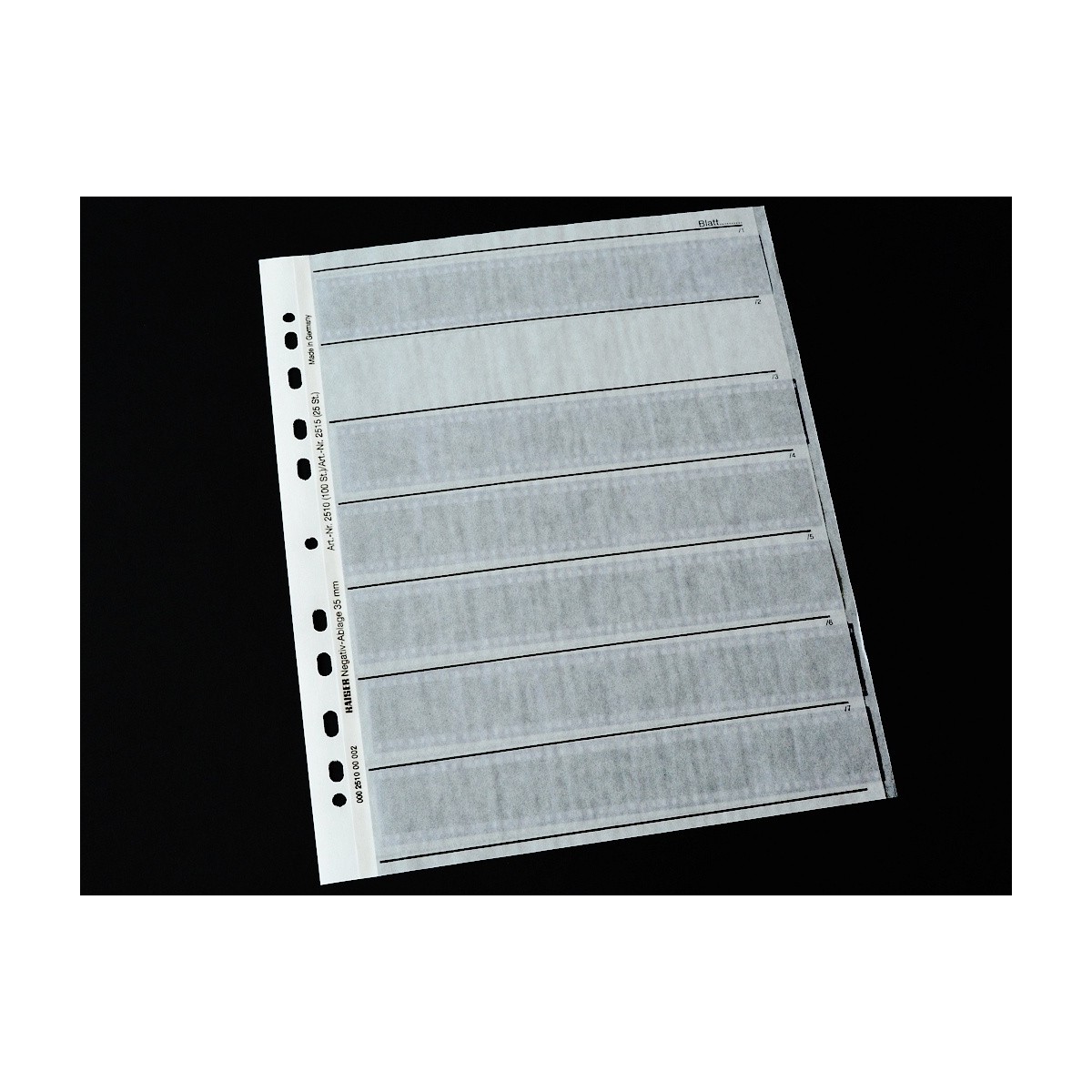 Kaiser Koszulki pergamin na film 35mm. 100 sztuk folia na film