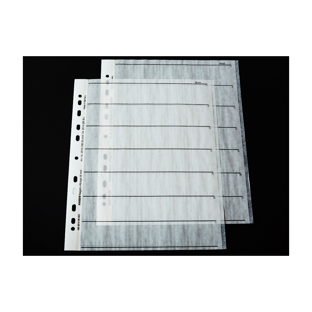 Kaiser Koszulki pergamin na film 35mm. 100 sztuk folia na film