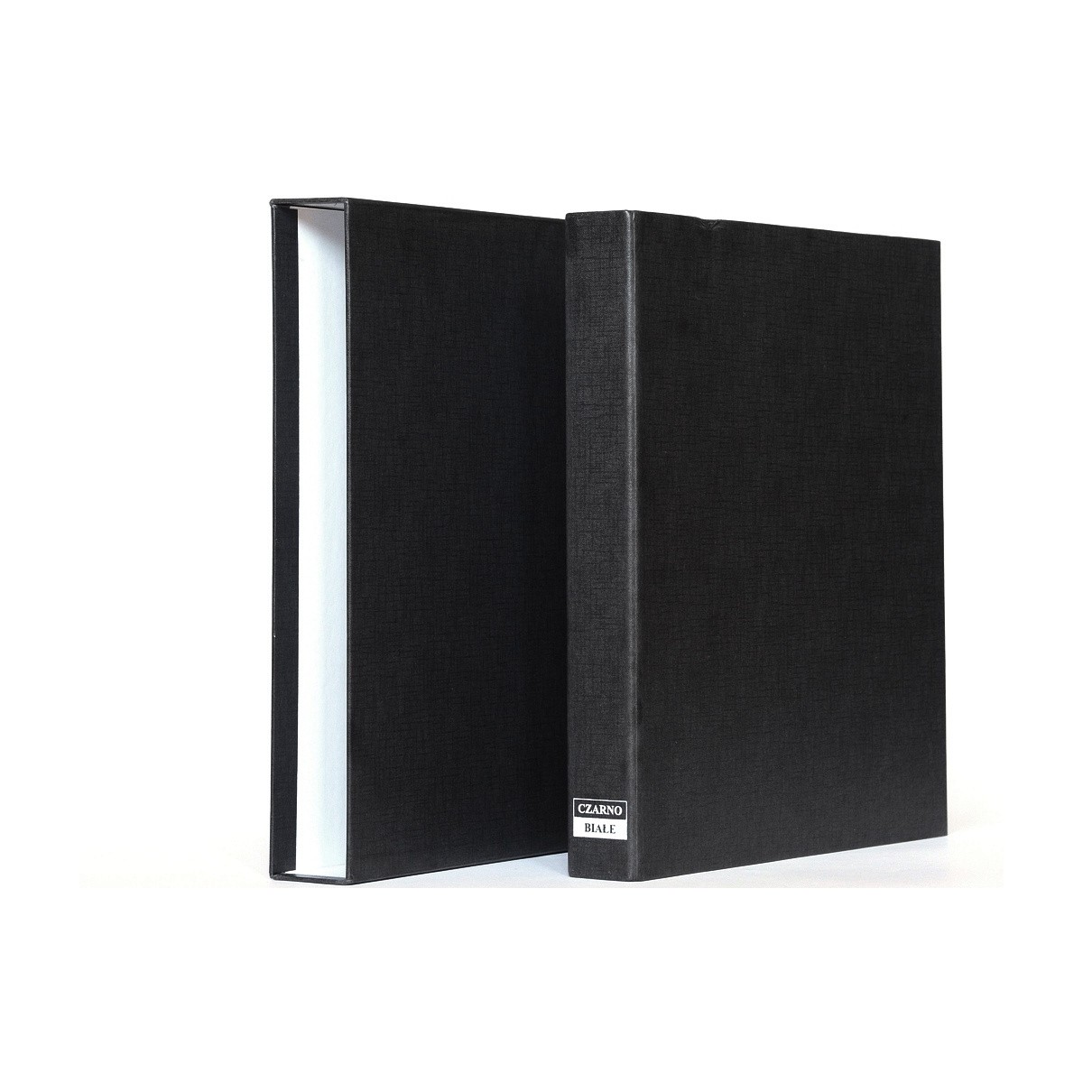 Czarno-Białe Segregator i Futerał na koszulki foto Z NAPISEM