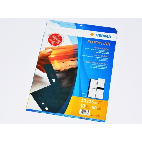 Herma Koszulki 10x15cm 10szt (4 odbitki w pionie, czarne) 7785