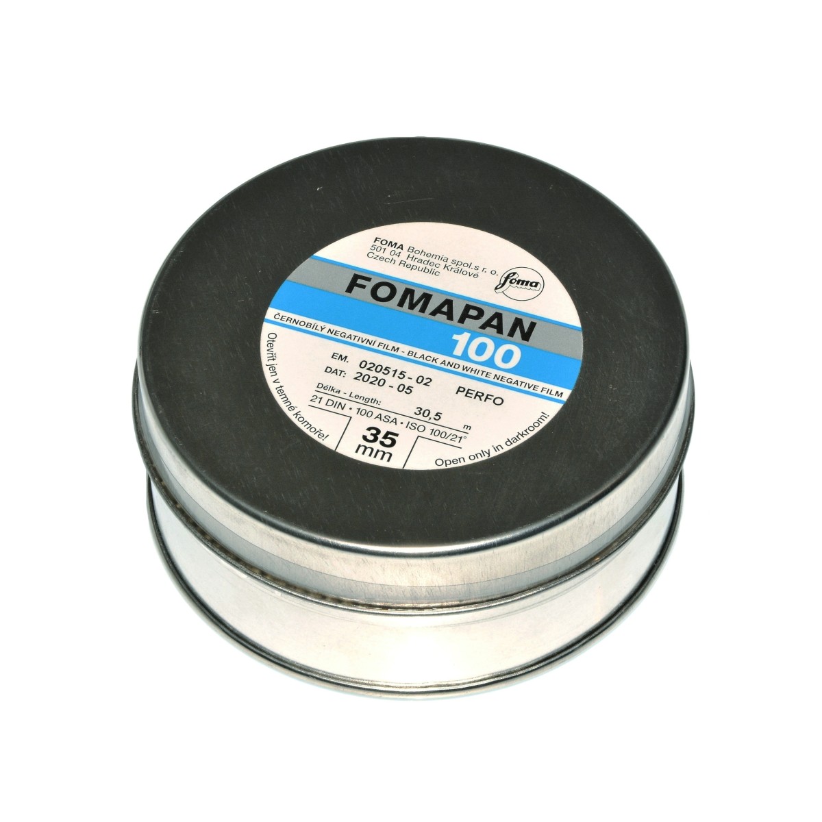 Foma Fomapan 100 30,5 m. film z puszki z metra