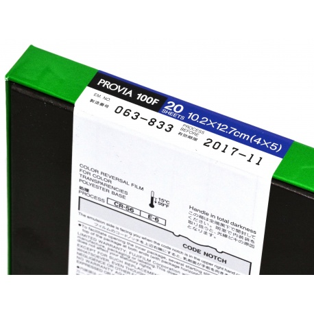 Fujichrome Provia 100F 4x5 cala/20