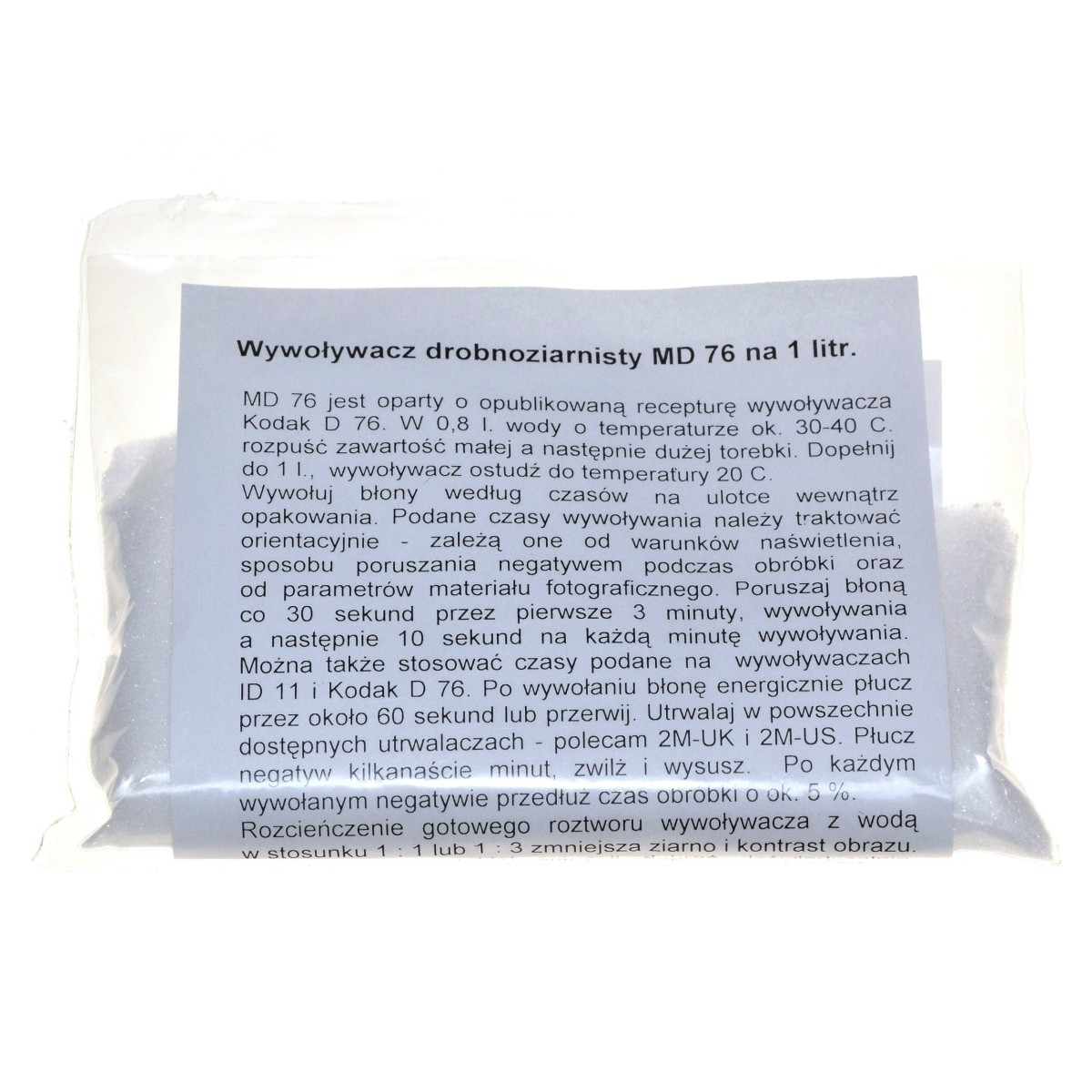 2M Wywoływacz normalny MD76 na 1 litr do wywoływania klisz