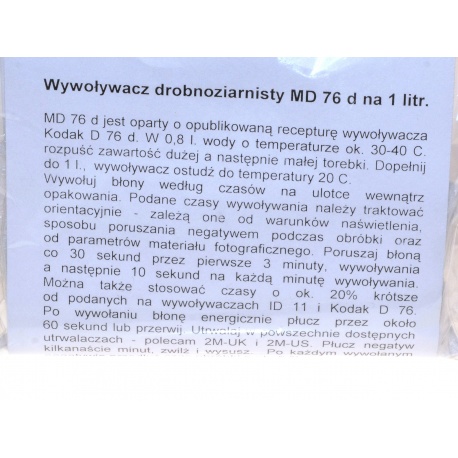 2M Wywoływacz kontrastowy MD76d na 1 litr do obróbki filmów