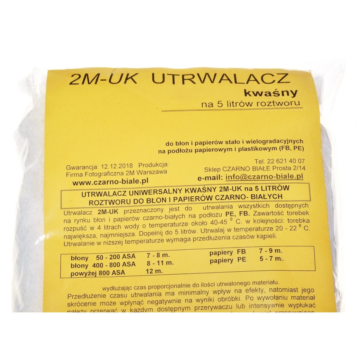 2M-UK Utrwalacz kwaśny uniwersalny na 5 litrów do ciemni foto