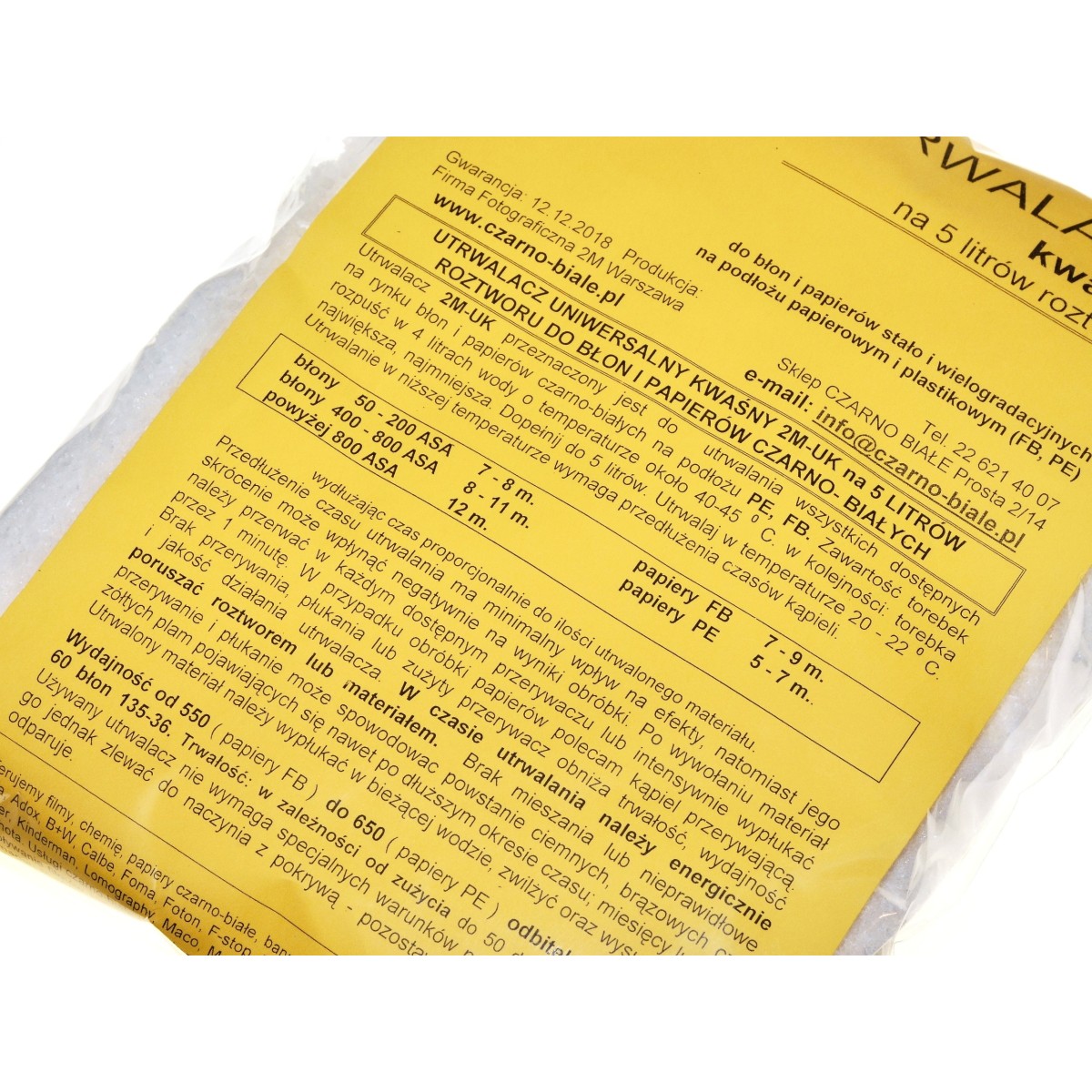 2M-UK Utrwalacz kwaśny uniwersalny na 5 litrów do ciemni foto