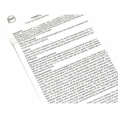 Fomatoner Indigo 2x250 ml. do barwienia zdjęć czarno białych