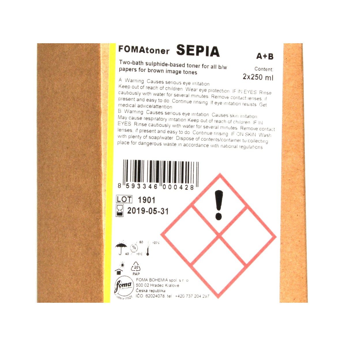 Fomatoner Sepia 2x250 ml. do sepiowania odbitek czarno-białych