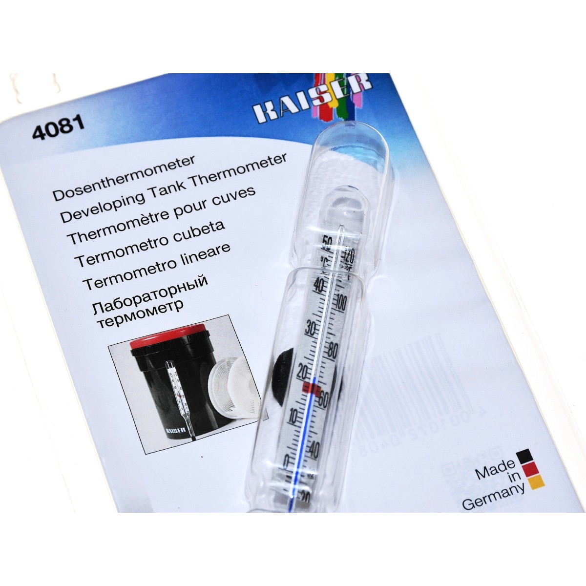 Kaiser Termometr szklany +/- 1 C -5+50 C (4081) do koreksu i filmu