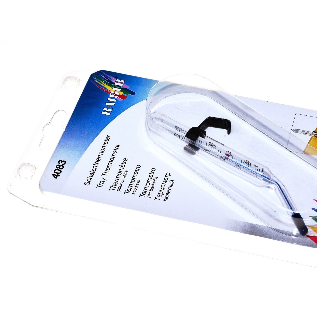 Kaiser Termometr szklany kątowy +/- 1 C -5+50 C (4083) do koreksu i kuwety