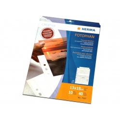 Herma Koszulki na zdjęcia 13x18cm 10szt (2 odbitki w poziomie, białe) 7587