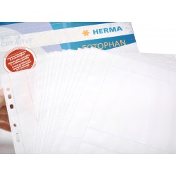 Herma Koszulki na zdjęcia 10x15cm 10szt (2 odbitki w poziomie, białe) 7586