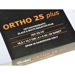 Rollei Ortho Plus 4x5" 25 ASA - 25x ortochromatyczna Orto