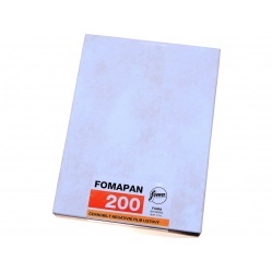 Foma Fomapan 200 4x5" 10,2x12,7 cm. 25x błona cięta