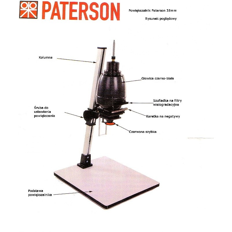Paterson Powiększalnik głowica czarno-biała 6x6 cm obiektyw 4,5/75 mm